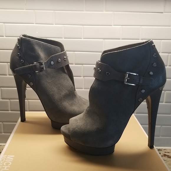 Michael Kors Ailee Open Toe Suede Boots - Picture 3 of 4